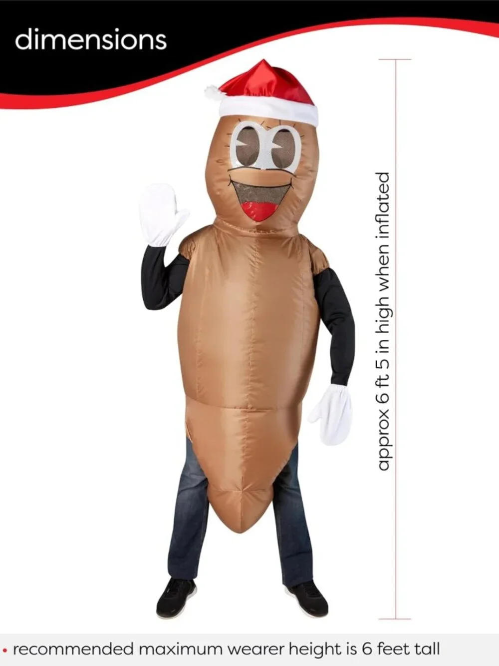 Inflatable Mr. Hankey Costume for Adults | Unisex Brown Holiday Outfit